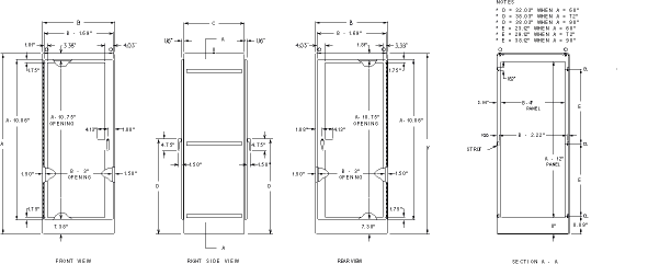 Desenho técnico de invólucro elétrico