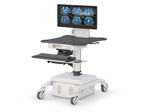 Carro informático médico alimentado por batería