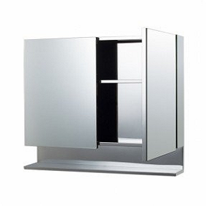 Tempat Penyimpanan Kamar Mandi Stainless Steel Pintu Ganda