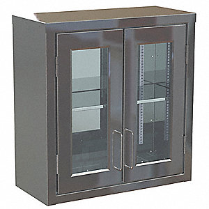 Gabinete de metal para montaje en pared con puertas transparentes