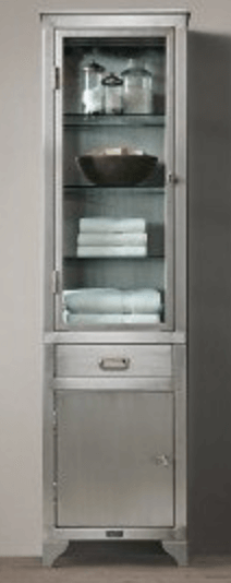 Lemari kamar mandi stainless steel yang berdiri di lantai