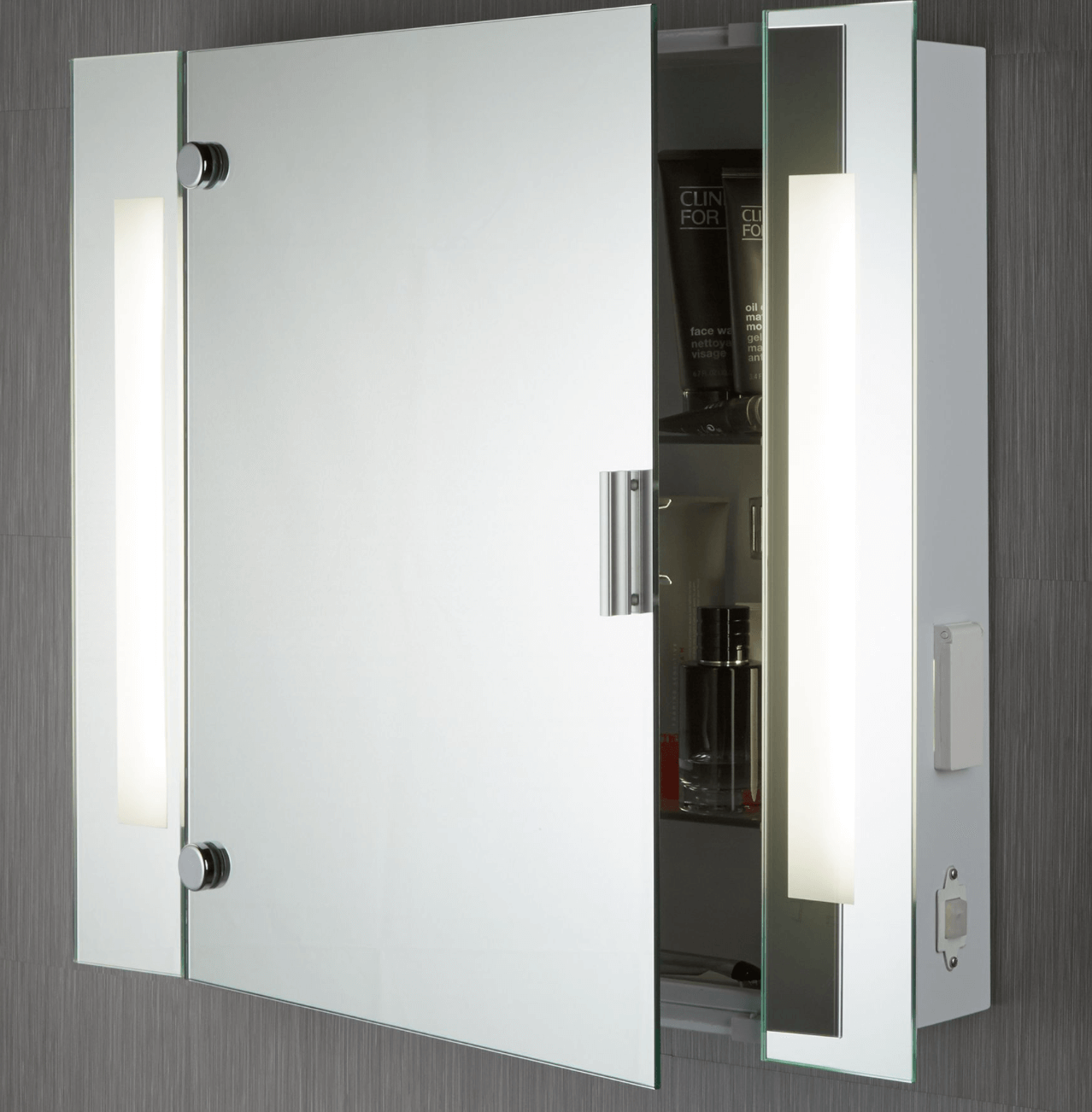 Lemari kamar mandi stainless steel dengan lampu