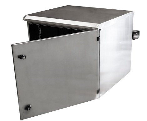 Caja de acero inoxidable para montaje en poste en exteriores