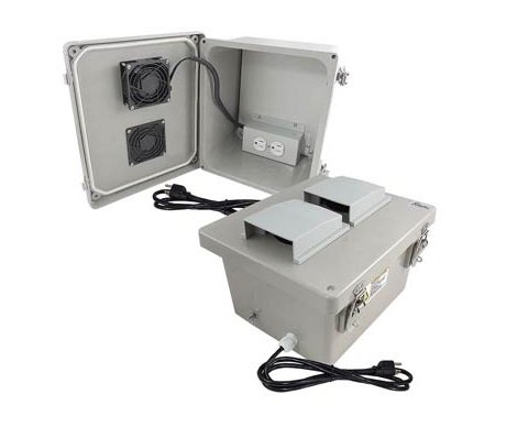 Caja de aluminio para montaje en poste en exteriores