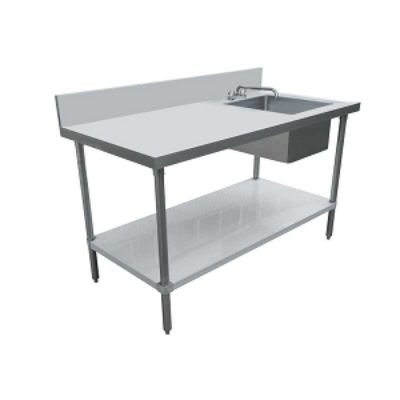 Meja Stainless Steel 24_X 60_ Dengan Wastafel
