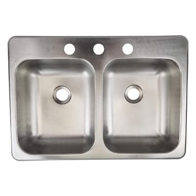 Wastafel Stainless Steel dengan Mangkuk Ganda